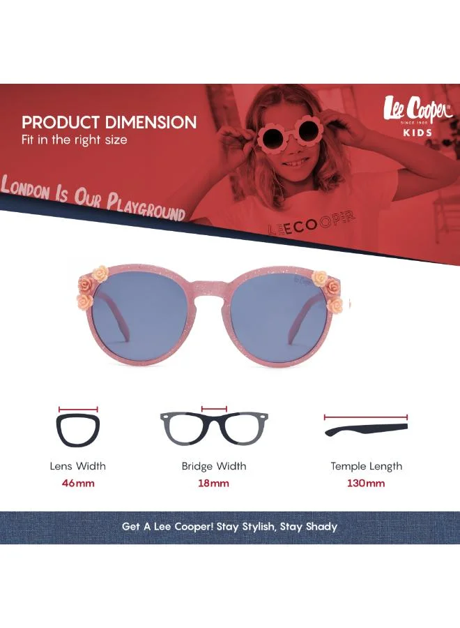 Lee Cooper Polarized Sunglasses Pink Frame Grey Mirror Lens 46mm  - LCK107C02