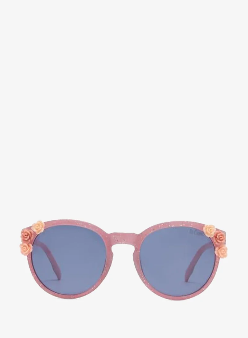 Lee Cooper Polarized Sunglasses Pink Frame Grey Mirror Lens 46mm  - LCK107C02