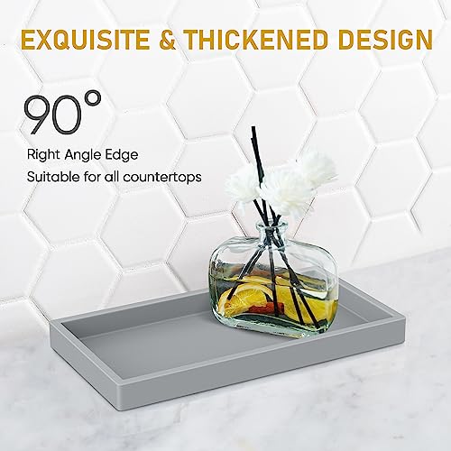 EG-SIPRO High-Grade Thickened Silicone Rectangle Bathroom Vanity Tray - Shatterproof Durable Soap Dispenser Tray for Countertop - Image 3