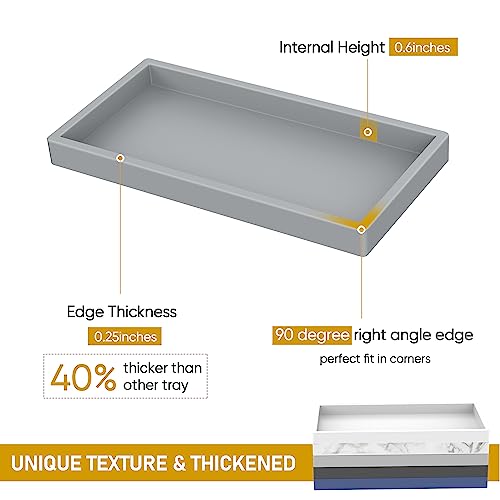 EG-SIPRO High-Grade Thickened Silicone Rectangle Bathroom Vanity Tray - Shatterproof Durable Soap Dispenser Tray for Countertop - Image 2
