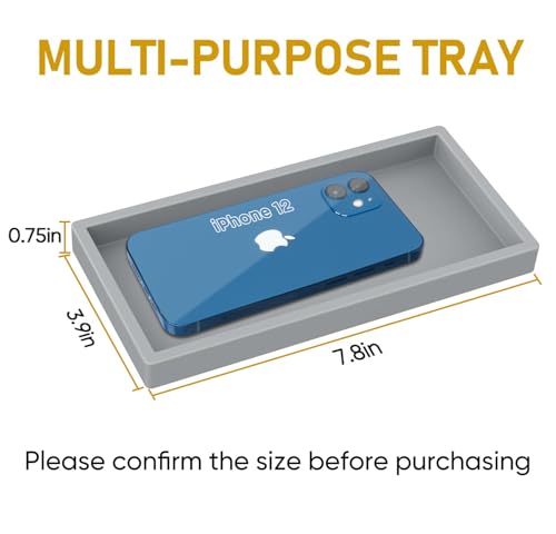 EG-SIPRO High-Grade Thickened Silicone Rectangle Bathroom Vanity Tray - Shatterproof Durable Soap Dispenser Tray for Countertop - Image 5