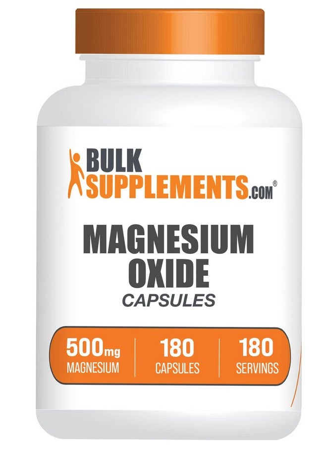 BulkSupplements Com Magnesium Oxide Capsules Magnesium Supplement Magnesium Pills Magnesium Capsules Magnesium Oxide 500Mg Capsules 1 Capsule Per Serving 180Day Supply 180 Capsules  - Image 2