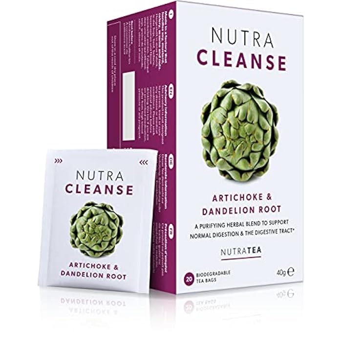 Nutra Tea NUTRACLEANSE - Detox Tea | Colon Cleanse Tea | Constipation Teabags - Full Body Detox Cleanse – Includes Dandelion Root & Burdock Root - 20 Individually Wrapped Bags - Herbal Teas (1 Pack) - Image 1