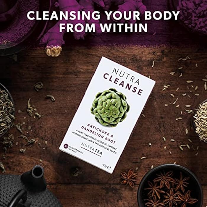 Nutra Tea NUTRACLEANSE - Detox Tea | Colon Cleanse Tea | Constipation Teabags - Full Body Detox Cleanse – Includes Dandelion Root & Burdock Root - 20 Individually Wrapped Bags - Herbal Teas (1 Pack) - Image 5