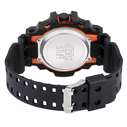 SWADESI STUFF Rubber Digital Orange Dial Kids Watch For Boys & Girls?, Black Band - Image 4