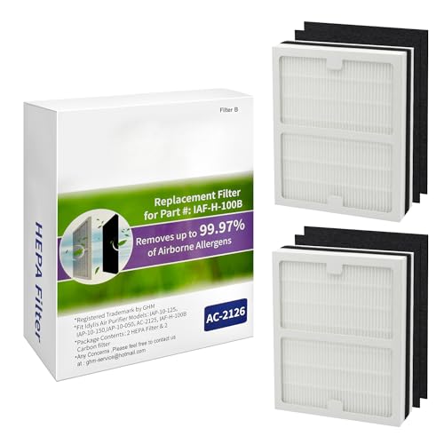 FilledwithLove Replacement Idylis AC-2125 /AC-2126 Filters Compatible With Idylis Air Purifier AC-2125, AC-2126, iap-10-125, iapc-40-140, iap-10-150,Replacement idylis H13 IAF-H-100B Hepa Filter 2 Pack - Image 5