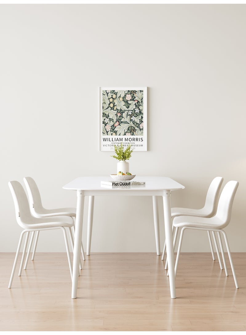 Rectangular Dining Table for 4-6 People, Kitchen Table with Rounded Corners & Metal Legs, Modern Minimalist Dinner Table for Dining Room, Kitchen & Apartment, 120x70x75cm - Image 5