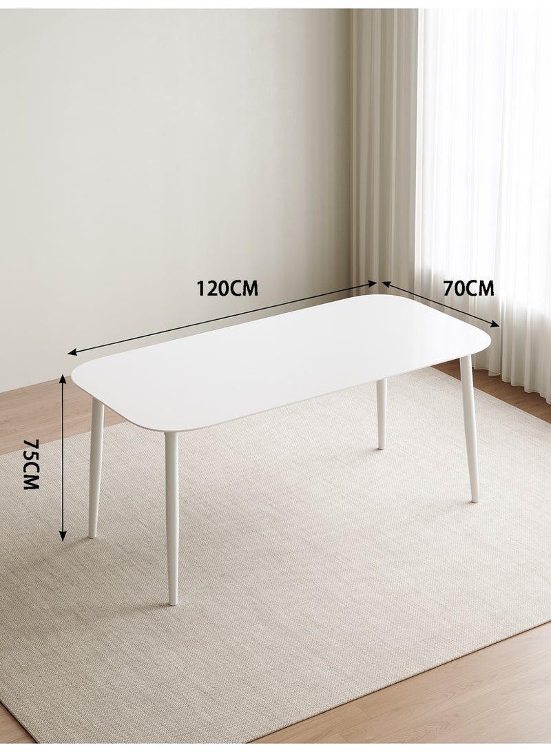 Rectangular Dining Table for 4-6 People, Kitchen Table with Rounded Corners & Metal Legs, Modern Minimalist Dinner Table for Dining Room, Kitchen & Apartment, 120x70x75cm - Image 2