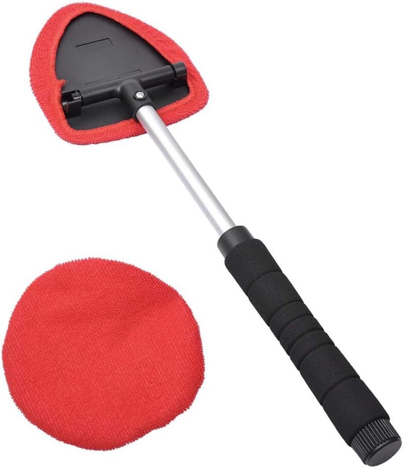 AutoEC Windshield Cleaning Tool, Car Cleaner Tool with Inside Extendable Handle, Window Cleaner Brush Kit Auto Glass Wiper for Windshield with 2 Microfiber Towel Pads Home Windows, Trucks, SUV & RV - Image 1