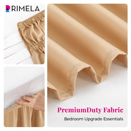 RIMELA Bed Skirt Queen Size Champagne Gold 15 Inch Drop, Wrap Around Elastic Bedskirt, Dust Ruffle for Adjustable Bed Base Soft Durable Fabric Machine Washable Easy to Install Bed Skirts - Image 5