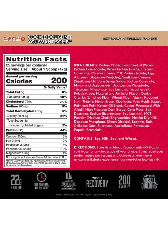 BSN Syntha-6 Whey Protein Powder, Cold Stone Creamery- Cookie Doughn't You Want Some, Micellar Casein, Milk Protein Isolate Powder, 25 Servings - Image 1