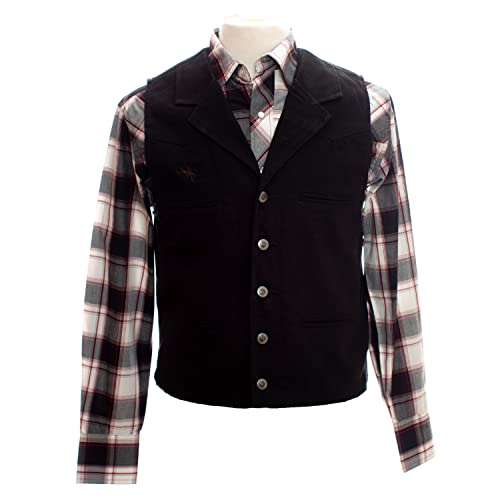 Wyoming Traders Men's Standard Bronco Canvas Vest, Black, X-Large - Image 2