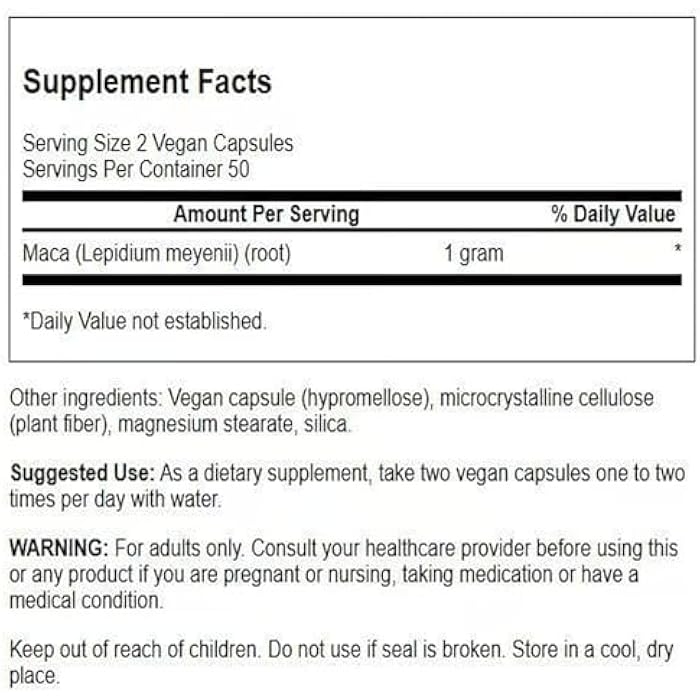 Swanson Maca 500 Milligrams 100 Capsules - Image 2
