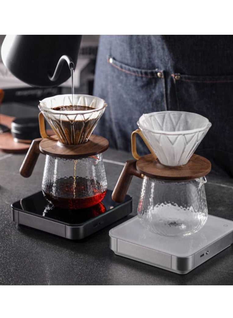 زيروهيرو "ميزان القهوة زيرو هيرو V2.0 – مصنوع من سبائك الألمنيوم/ABS/الزجاج، وزن 0.5 جم-2000 جم، ألوان: جوز/أبيض/أسود، بحجم مدمج 13.5x14.5x3 سم" - Image 4