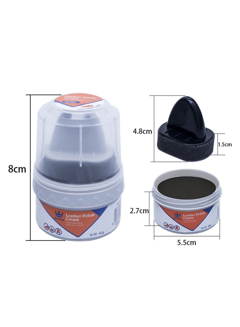 Hayat Comfort Black Leather Polish Cream with Sponge Applicator, All-Natural Shoe Polish Kit to Restore Shine and Protect from Scuffs, Waterproof Leather Conditioner for Leather Shoes, Boots, Bags, and Sofas(40g) - Image 2