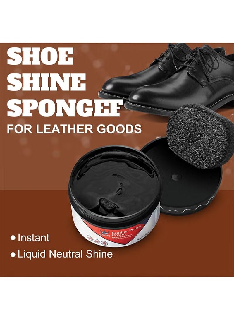Hayat Comfort Black Leather Polish Cream with Sponge Applicator, All-Natural Shoe Polish Kit to Restore Shine and Protect from Scuffs, Waterproof Leather Conditioner for Leather Shoes, Boots, Bags, and Sofas(40g) - Image 4