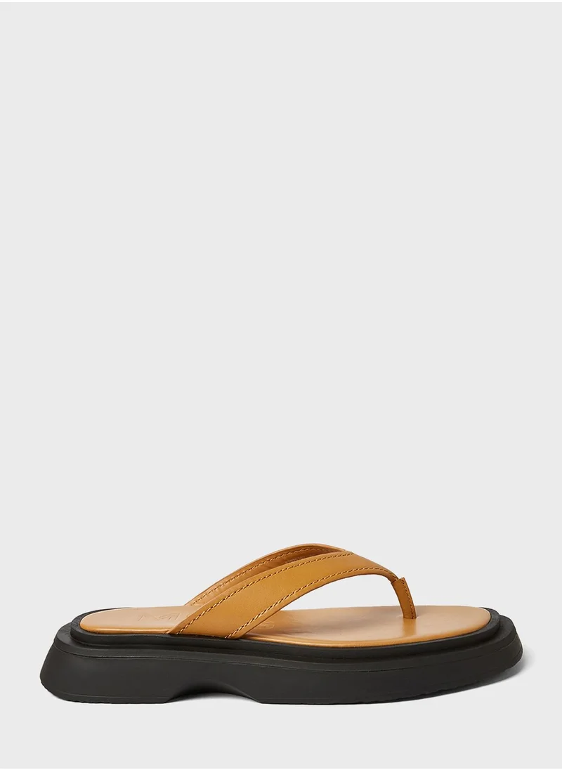 مانجو Basic Leather Sandals