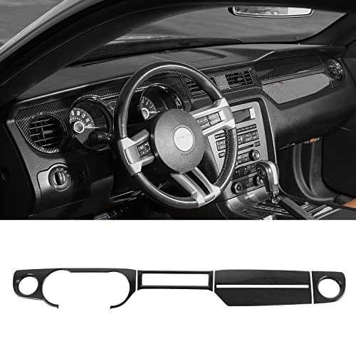 Jimen for 2010-2014 Ford Mustang Center Console Dash Panel Dashboard Cover Interior Trim Accessories (Carbon Fiber) - Image 1