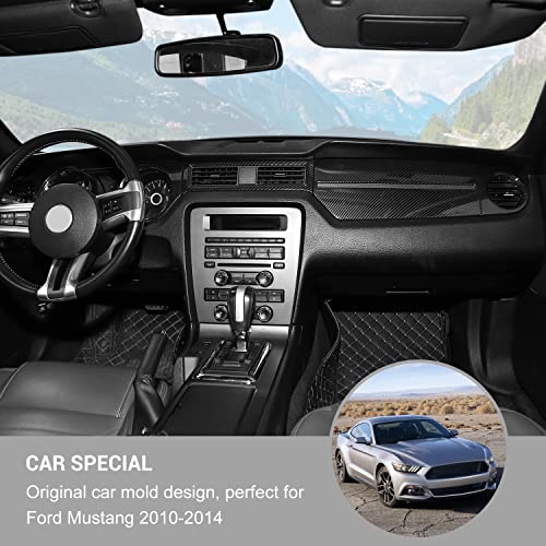 Jimen for 2010-2014 Ford Mustang Center Console Dash Panel Dashboard Cover Interior Trim Accessories (Carbon Fiber) - Image 2