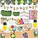 Fighting to Achieve 152PCS Hawaiian Luau Party Decoration Tropical Beach Themed Party Supplies Aloha Party Decorations Hawaiian Leis for Summer Pool Party - Image 3