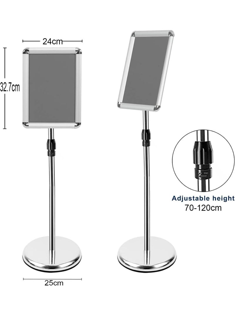 توريسيك حامل لافتات، حامل ملصقات قابل للتعديل، حامل قائمة من الألومنيوم بإطار قابل للانزلاق مع زاوية أمان، حاملات عرض أرضية قابلة للاستبدال للإعلانات، عمودية وأفقية - Image 2