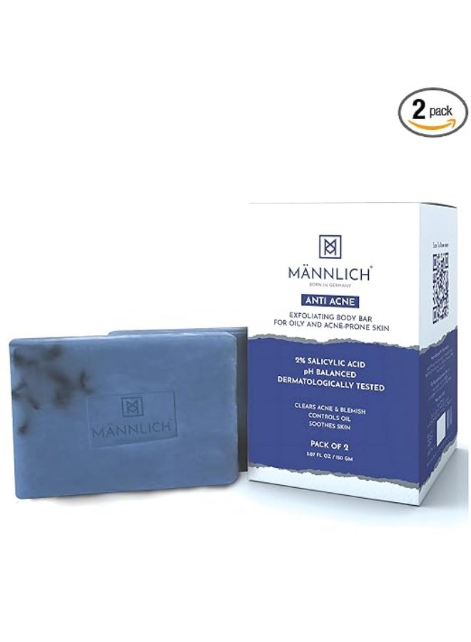 مانليش صابون مانليش المضاد لحب الشباب 75 جرام - عبوة من قطعتين - Image 1