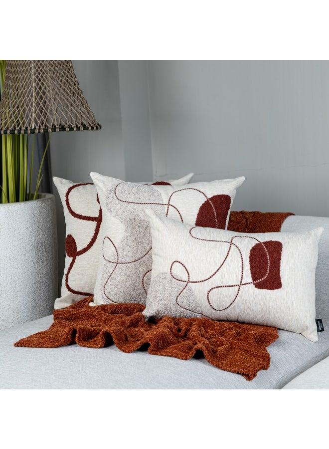 Belchior Concept Line Embroidery Square Shaped Decorative Cushion Linen and Copper 50 x 50 cm 472540 - Image 4
