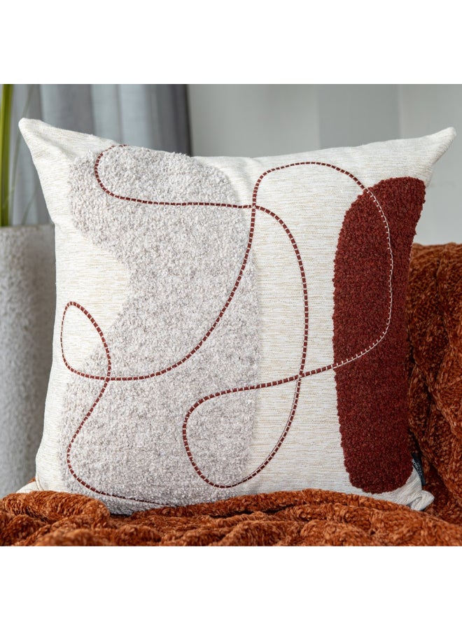 Belchior Concept Line Embroidery Square Shaped Decorative Cushion Linen and Copper 50 x 50 cm 472540 - Image 2