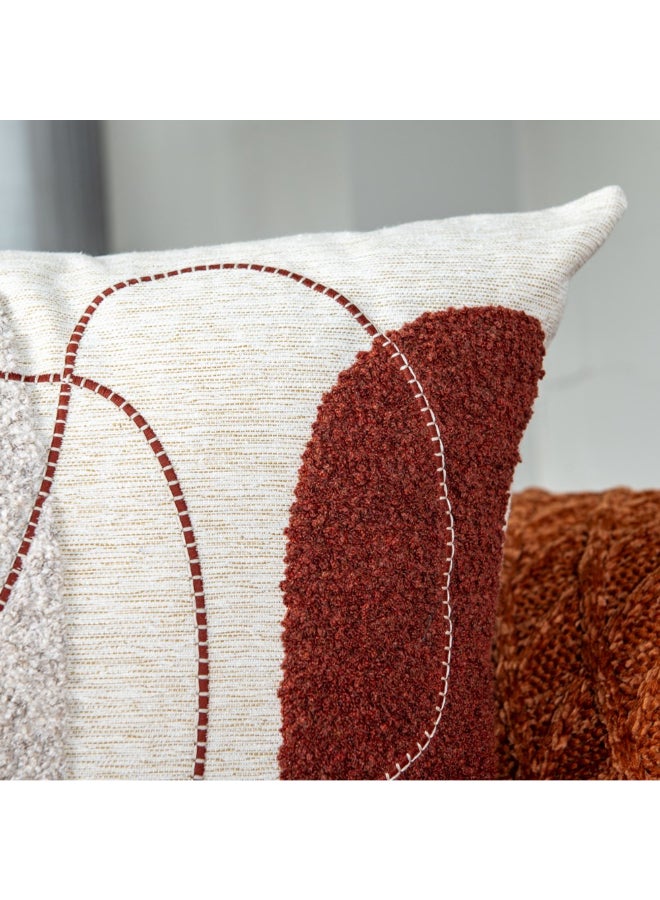 Belchior Concept Line Embroidery Square Shaped Decorative Cushion Linen and Copper 50 x 50 cm 472540 - Image 3