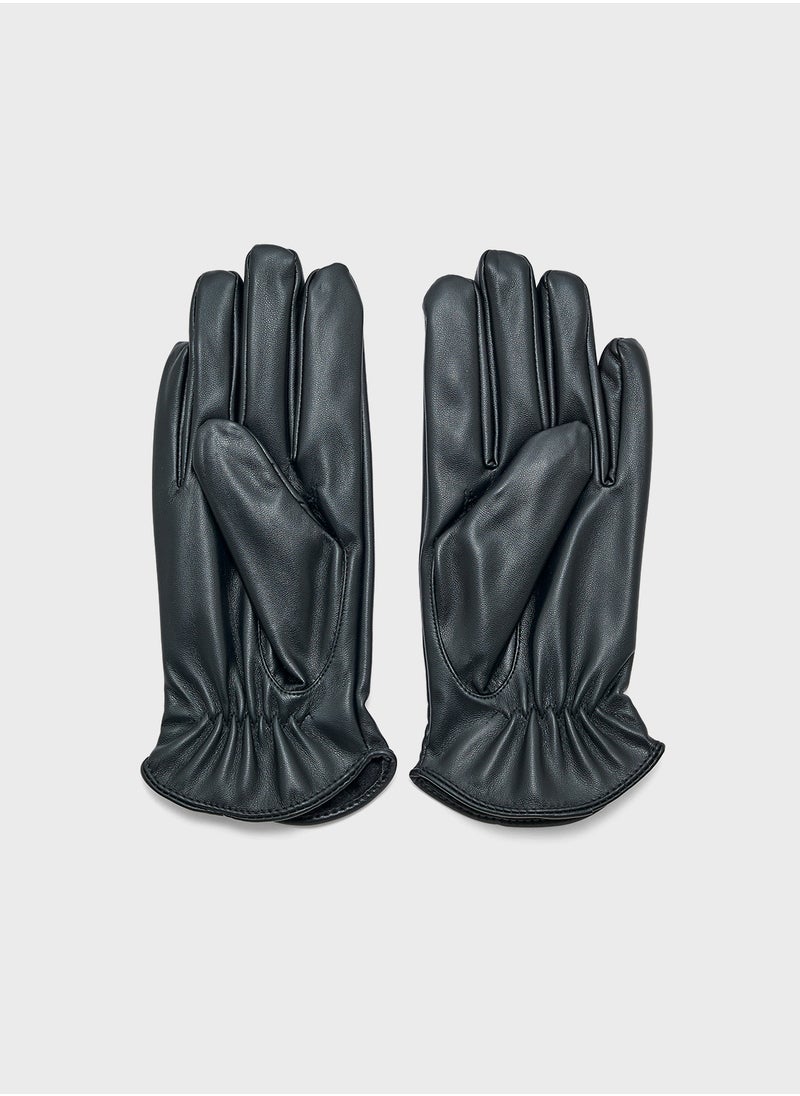 Ginger Faux Leather Bow Detail Winter Glove  - Image 2