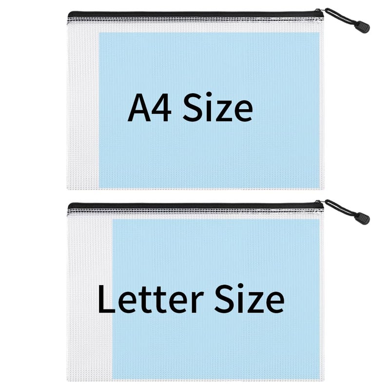 EOOUT 24pcs Mesh Zipper Pouch Bags, Plastic Zipper Bag for Organizing 13.5x9.5 Inches for Both Letter Size, A4 Size, for Office Supplies - Image 3