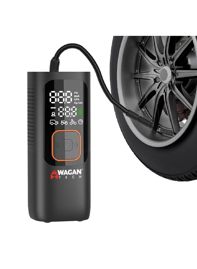 WAGAN 1-160Psi مضخة هواء كهربائية للسيارات باللونين الأسود والبرتقالي 16 × 6.3 × 6.2 سم #2138 - Image 1
