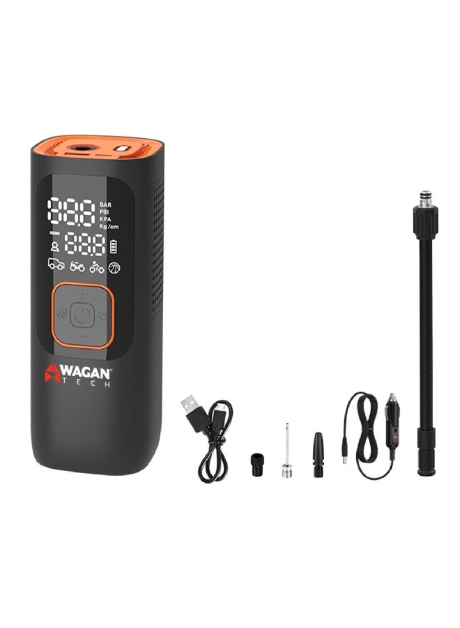WAGAN 1-160Psi مضخة هواء كهربائية للسيارات باللونين الأسود والبرتقالي 16 × 6.3 × 6.2 سم #2138 - Image 4