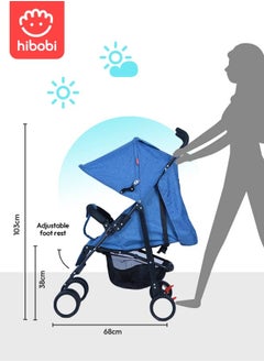 hibobi Foldable, Travel-Friendly, Lightweight Baby Stroller With Mosquito Net  - Image 4