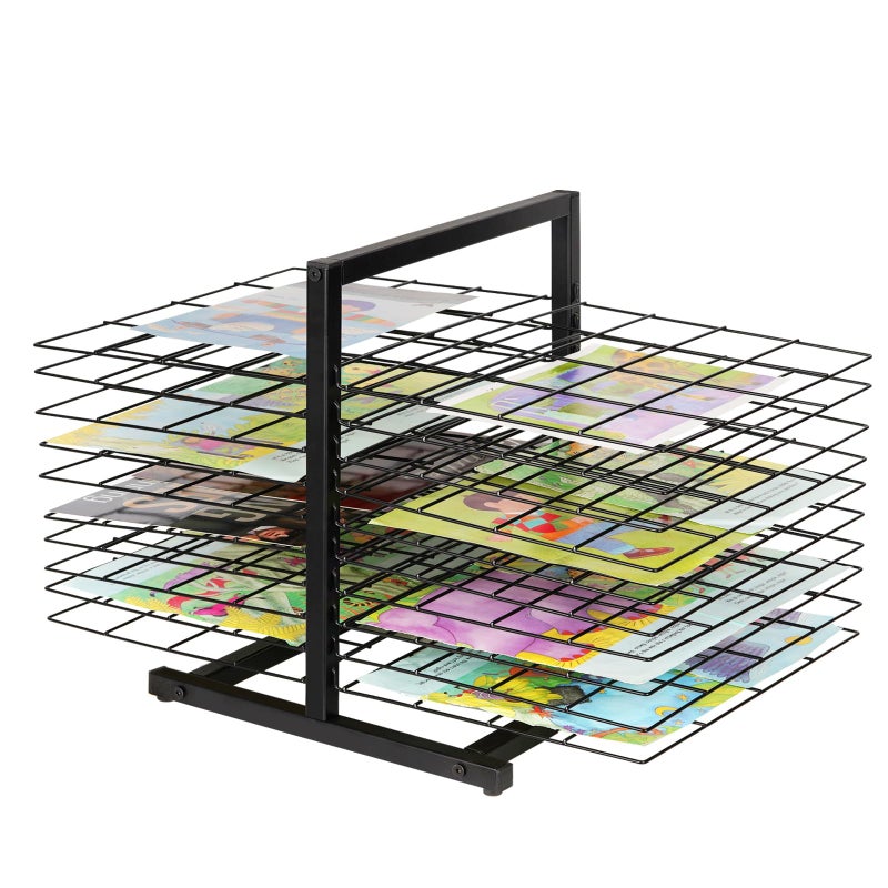 Lzttyee Art Drying Rack for Classroom Paint Drying Rack Art 20 Shelves Metal Desktop Artwork Storage Display for Classroom Painting Crafts 20Shelves