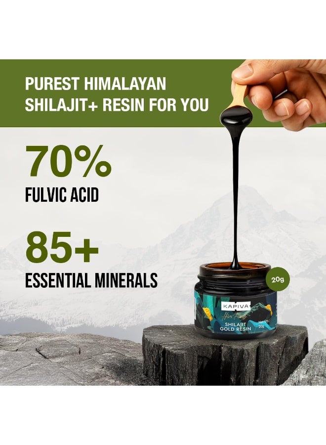 Kapiva Shilajit Gold Resin, 20g | 500mg Per Serving, 40 Servings | Himalayan Shilajit with 24K Gold | 100% Ayurvedic Wellness Supplement - Image 3