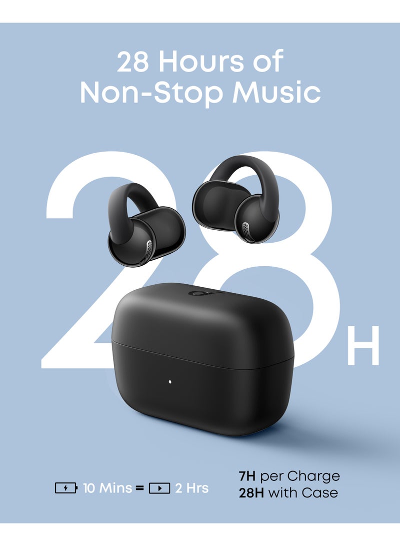 Soundcore C50i by Anker, Open-Ear Headphones, Clip-On Earbuds, Ultra-Comfort, FlexiClip Design, 12mm Drivers for Powerful Bass, AI Clear Calls, 28H Playtime, Secure Fit, Hi-Res, IP55, Bluetooth 6.0 Black - Image 5