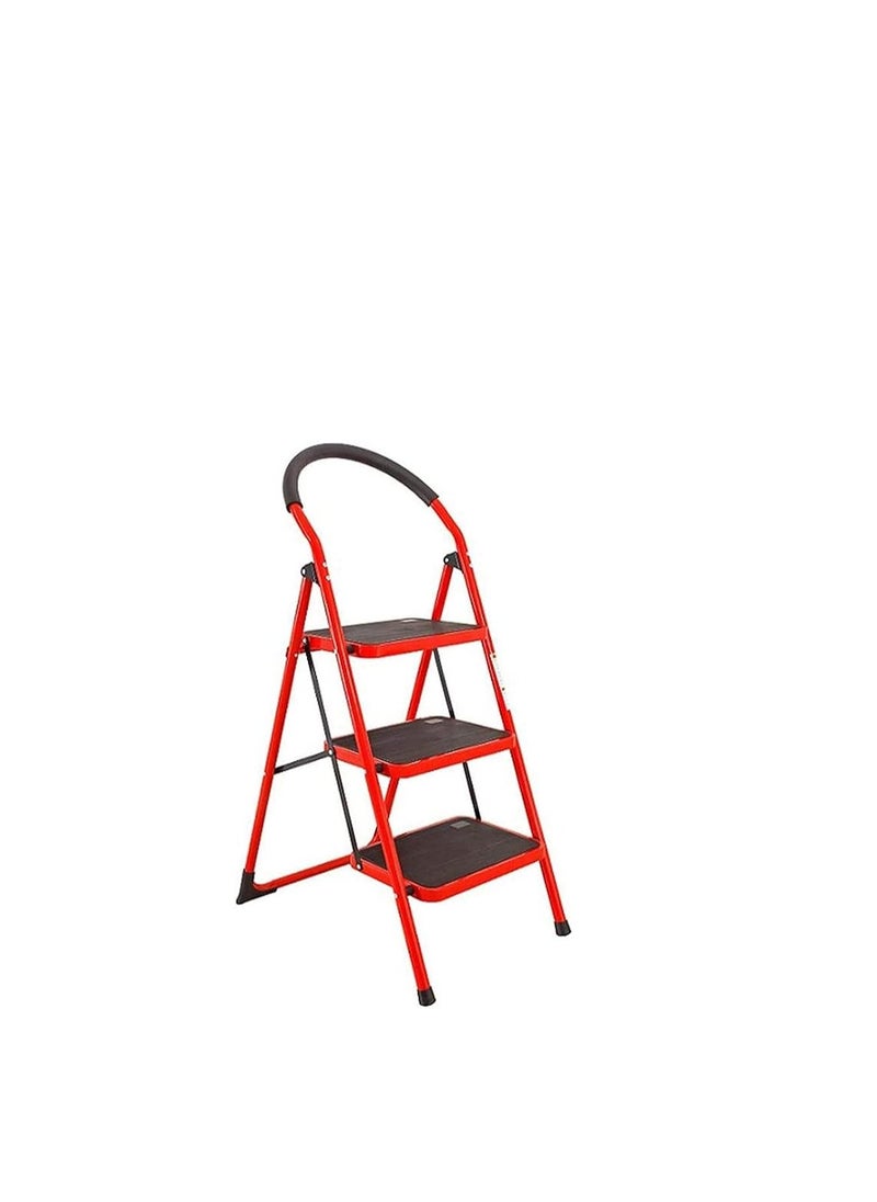 VIO - 3 Step Ladder Folding Step Stool Stepladders with Anti-Slip and Wide Pedal for Home and Kitchen Use Space Saving (3 step ladder) - Image 1