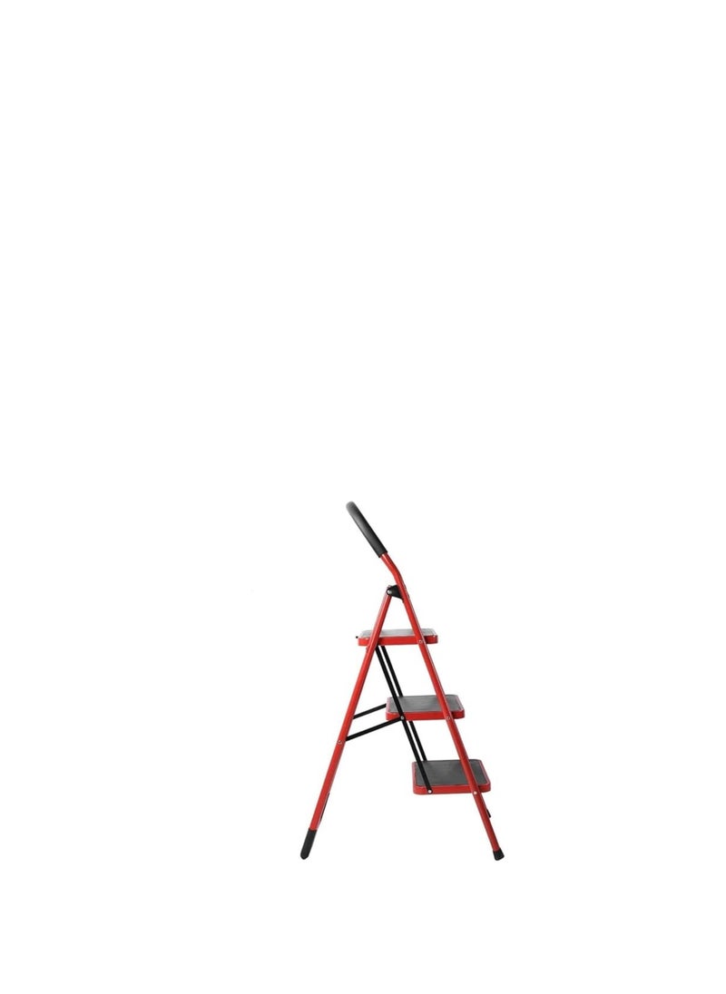 VIO - 3 Step Ladder Folding Step Stool Stepladders with Anti-Slip and Wide Pedal for Home and Kitchen Use Space Saving (3 step ladder) - Image 1