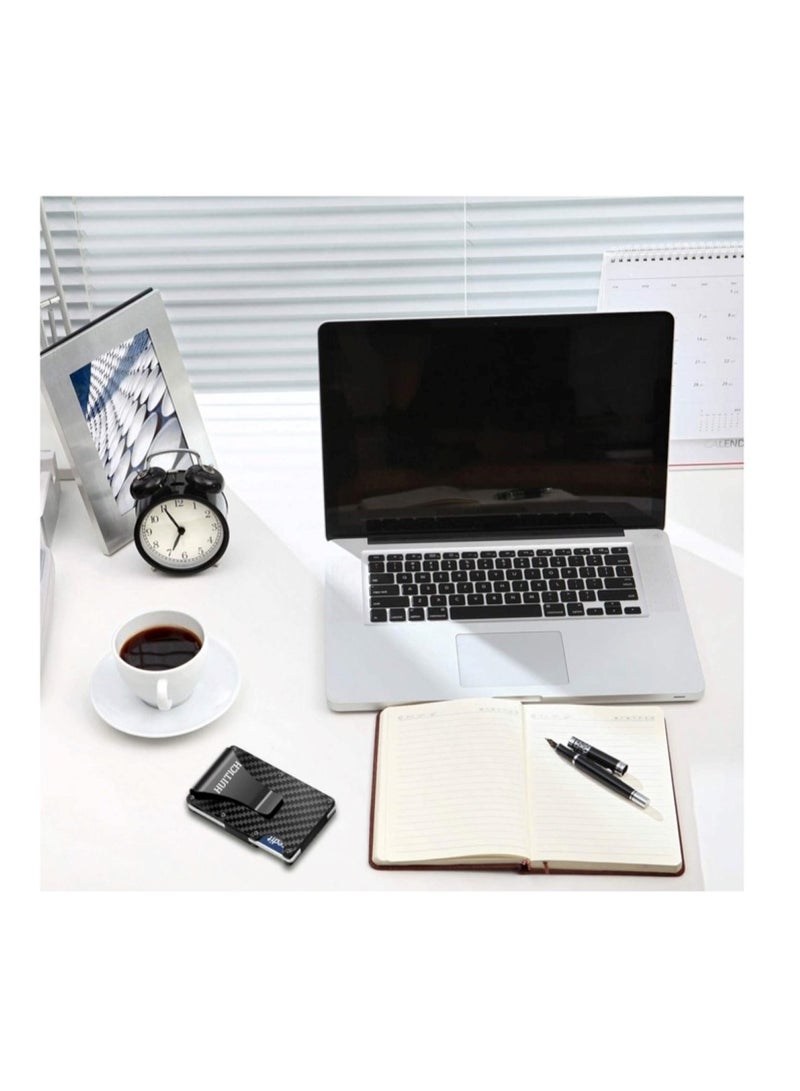 هويتك محفظة بطاقات سوداء كلاسيكية - تصميم أنيق وبسيط - Image 4