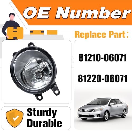LEVANLIGHT Fog Lights Assembly For Toyota Corolla 2011 2012 2013 | Driving Fog Lights Lamps Clear Lens Front Driving Lamps with H11 12V 55W Halogen Bulbs/Wiring Harness Kit | 81210-06071、81220-06071 - Image 2