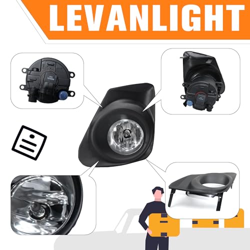 LEVANLIGHT Fog Lights Assembly For Toyota Corolla 2011 2012 2013 | Driving Fog Lights Lamps Clear Lens Front Driving Lamps with H11 12V 55W Halogen Bulbs/Wiring Harness Kit | 81210-06071、81220-06071 - Image 4