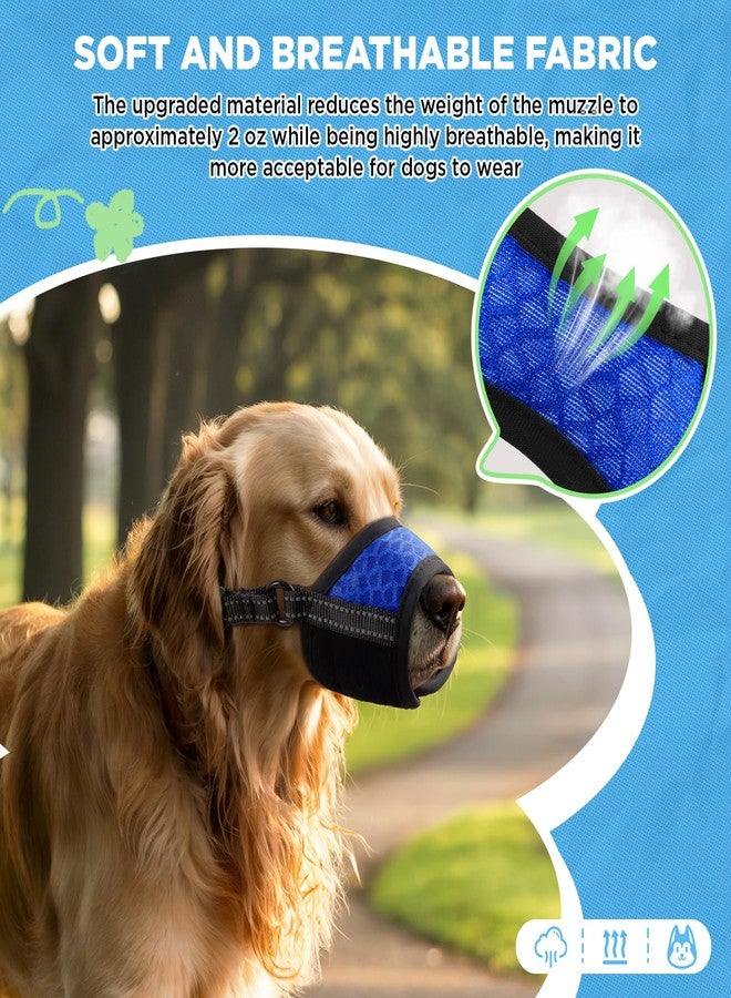 BONTHEE Dog Muzzle,Soft Breathable Mesh, Adjustable Loop Pets Drinkable Anti-Biting Muzzle for Small, Medium, Large Dogs | Lightweight, Comfortable, Easy to Wear-Blue S - Image 2