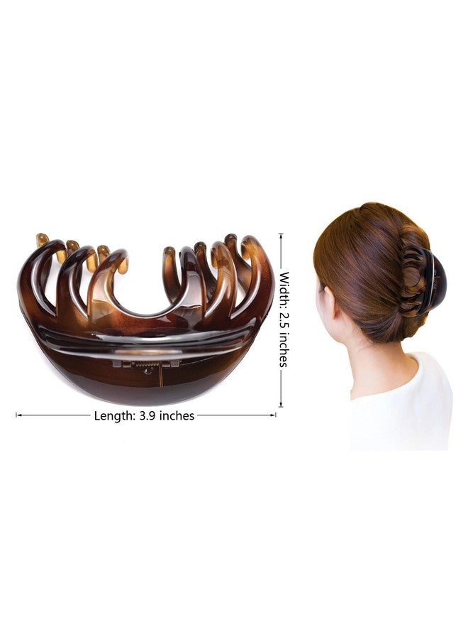 Youxuan Hair Claw For Women 4 Inch Pretty Hair Clip Hair Grip For Thick Hair Coffee - Image 3