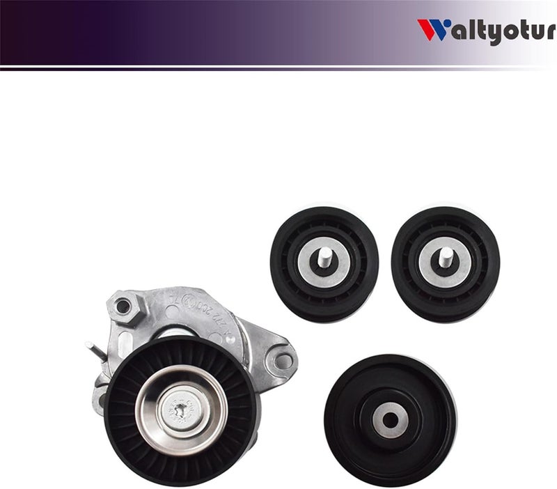 waltyotur Drive Belt Tensioner and 2x Idler Pulleys Kit for Mercedes Benz - Image 4