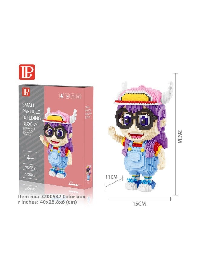 Micro-diamond Particle Building Blocks Cartoon Animation Model Assembled Educational Decompression Toys Adult Men's And Women's Gift Stalls-Color:200532 Beckoning Bud-Specifications:16*24*30cm - Image 1
