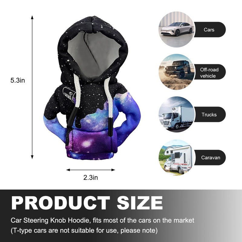 DXNQ Car Gear Shift Hoodie Cover, Fashionable Gear Shift Knob Hoodie Protector, Upgraded Funny Gear Shift Hoodie Decoration for Most Manual Shift Knobs, Interior Car Accessories (Starry Sky) - Image 2