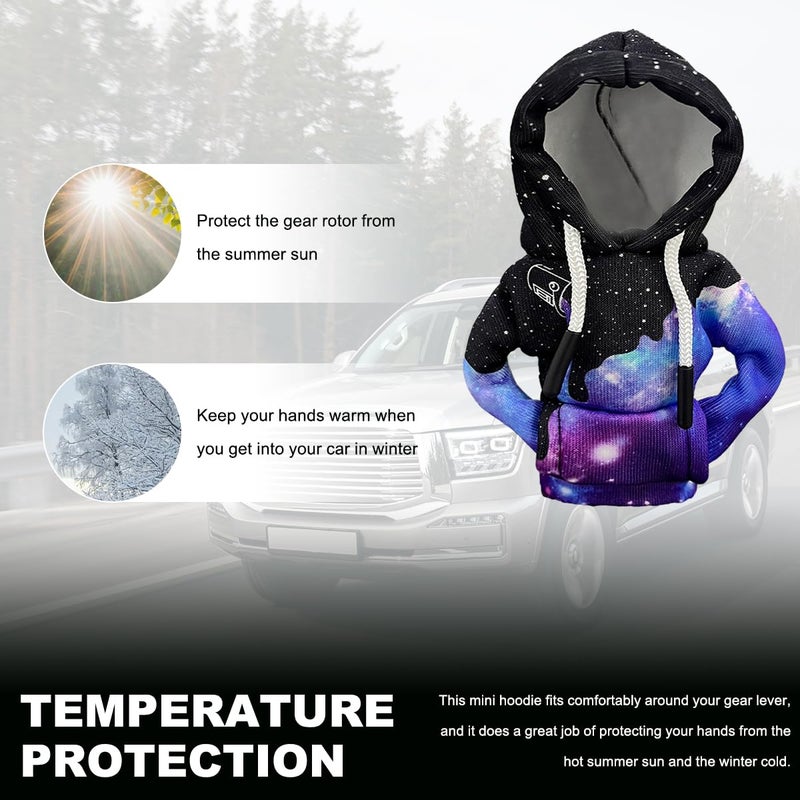 DXNQ Car Gear Shift Hoodie Cover, Fashionable Gear Shift Knob Hoodie Protector, Upgraded Funny Gear Shift Hoodie Decoration for Most Manual Shift Knobs, Interior Car Accessories (Starry Sky) - Image 4