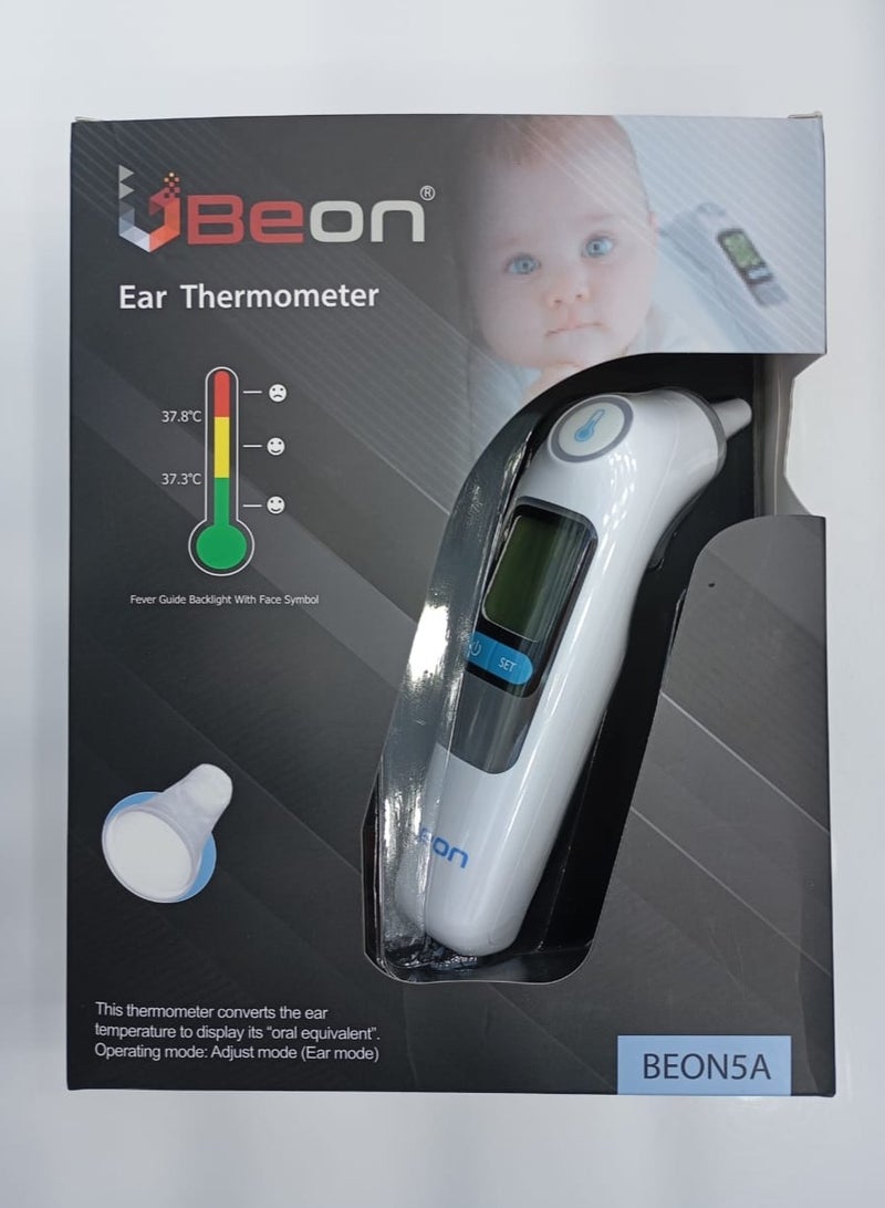 BEON ترمومتر أذن رقمي للبالغين والأطفال - قياس درجة الحرارة بسرعة ودقة مع تنبيه الحمى - Image 1