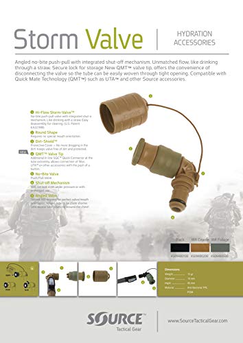 Source Tactical Storm Non-Bite Hydration Free Flow Valve Kit, Coyote - Image 5